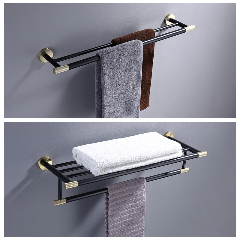 

Hotel Bathroom Gold Stainless Steel Bath Towel Holder Toilet Hanger Set Bathroom Towel Holder Wall Hanger Storage Rack