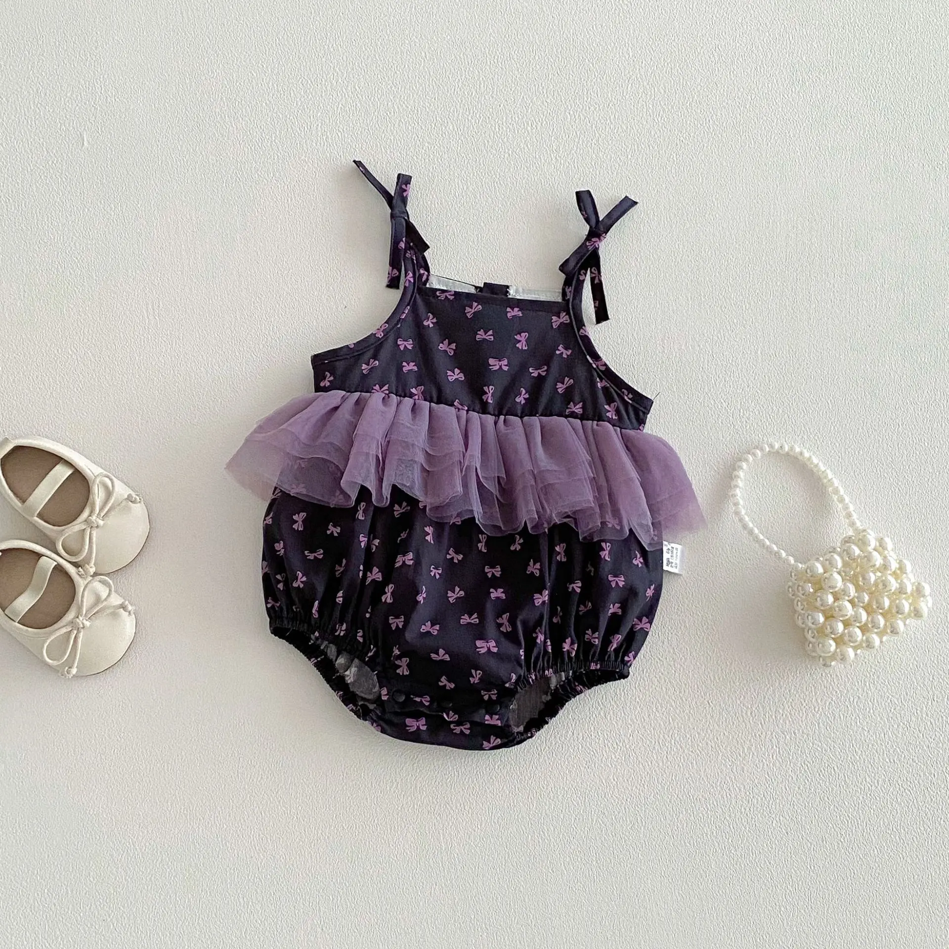 New Infant  Girls Fairy  Summer Printed Romper,  Newborn Princess Kids  Cute Party Birthday Dress  0-2T