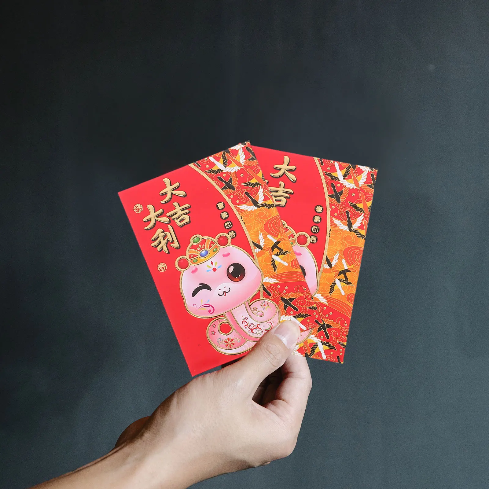 

60Pcs Cartoon Red Packets Snake Year 2025 Unique Design Paper Envelopes Spring Festival Present Red Envelopes 2025 Money Bag