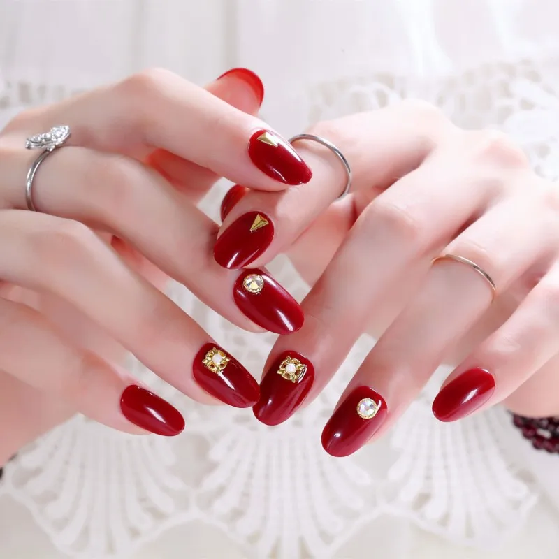 24 pièces faux ongles manucure à pression pour bricolage Nail Art et vente
