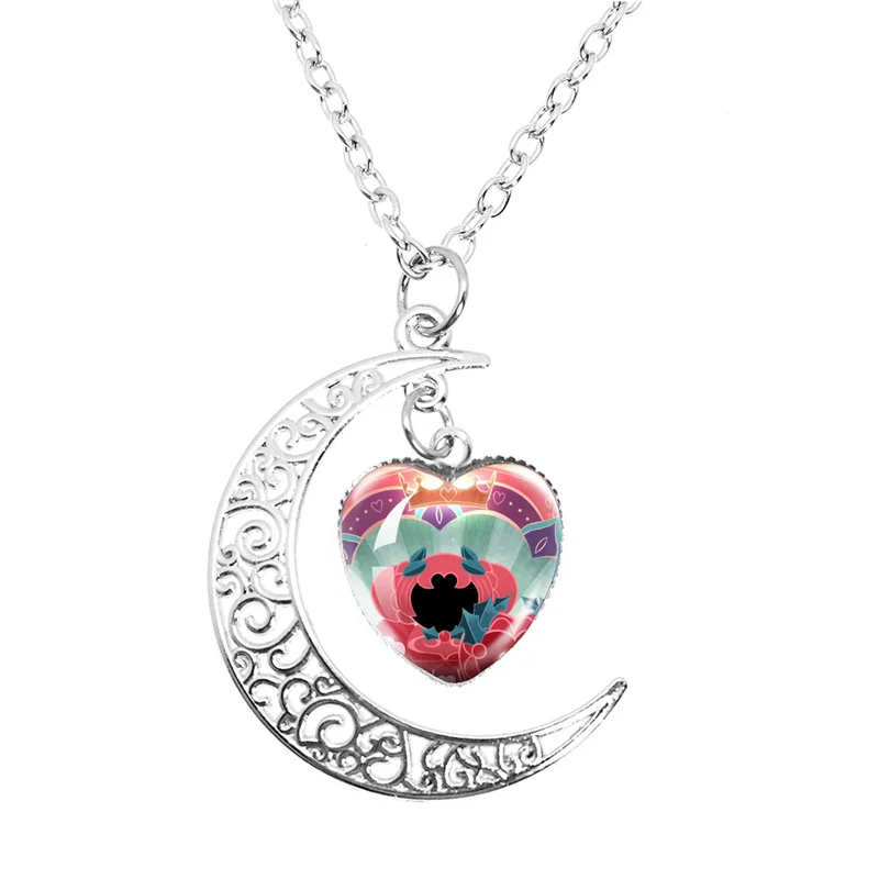 Game Cookie Run Kingdom Ancient Beast Shadow Milk Cookie Moon Necklace 20mm Handmade Alloy Accessories Fans Gift