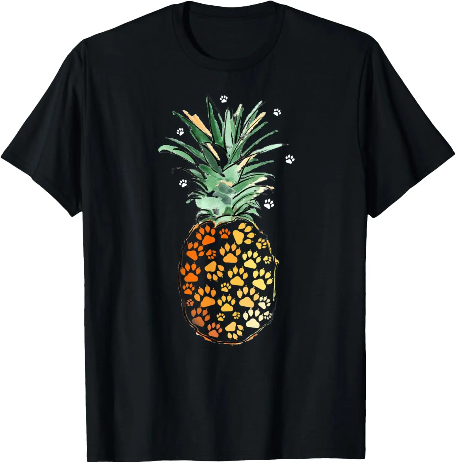 

Cute Dog Paw Pineapple Footprint T-Shirt