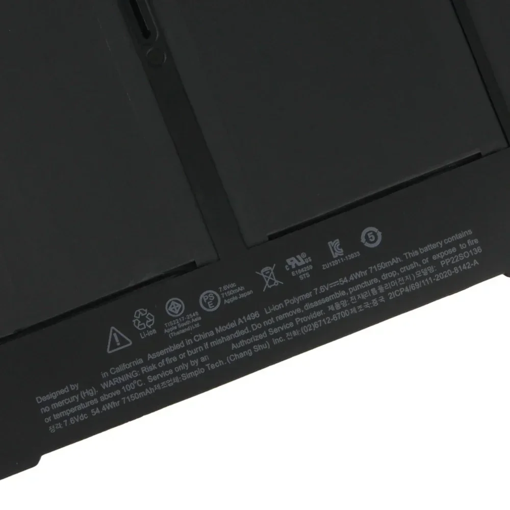 Replacement Battery A1496 7150mAh For MacBook Air 13'' A1466 A1369 A1405 A1377 A1405 High Quality Batteries With Tools