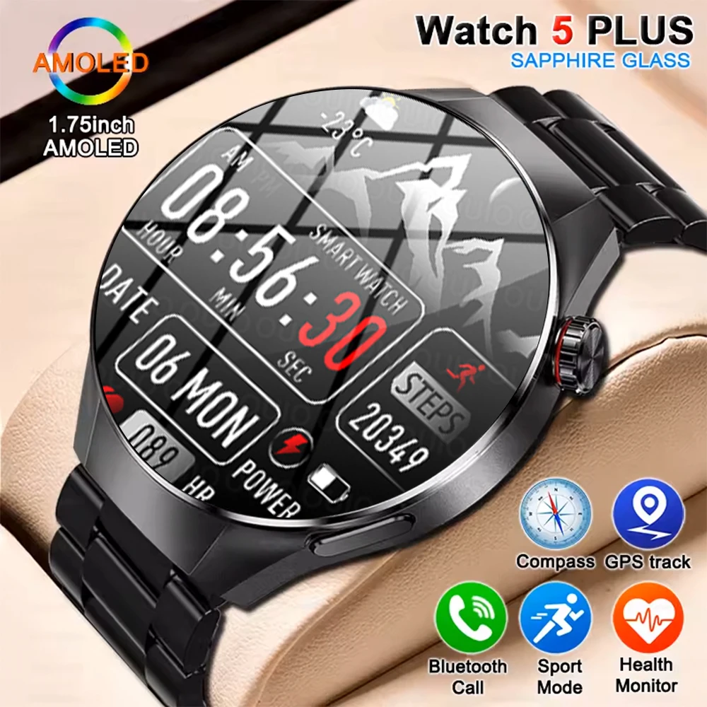 

New For HUAWEI Watch 5 Pro GPS SmartWatch Men 1.85 466*466 AMOLED Screen Heart rate BT Call IP68 Waterproof Man Smartwatch 2025