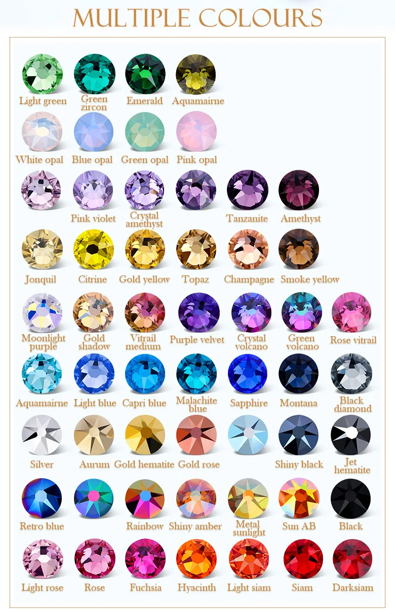 QIAO 2088 Top-Qualität 16-Facetten Glitzer-Kristalle SS16 SS20 SS30 Strass Nicht-Heißfix Strasssteine für Nagelkunst – Detail 3