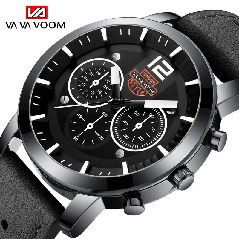 New Fashion Casual Men's Watch Leather Top Brand Luxury Waterproof Sports Mens Wristwatch Quartz Relogio Masculino