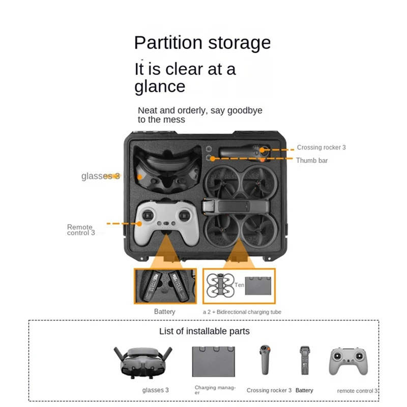 For DJI Avata2 Explosion Proof Case, Drone Portable Waterproof Case, Portable Accessories Storage Bag