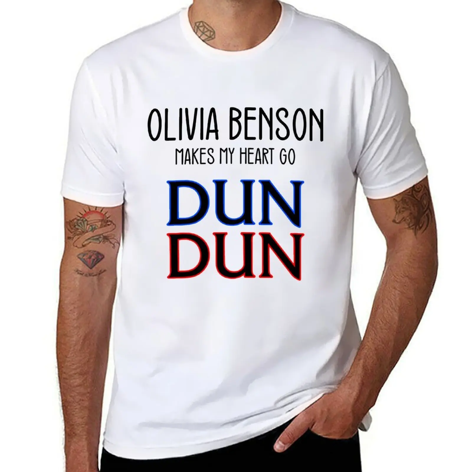 

Olivia Benson Makes My Heart Go DUN DUN, Law & Order SVU Design T-Shirt cotton t shirts man 100% T-Shirt