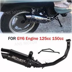 Motorcycle Exhaust System Slip On Exhaust Muffler Tail Pipes For GY6 Engine 125cc 150cc Scooter Moped ATV