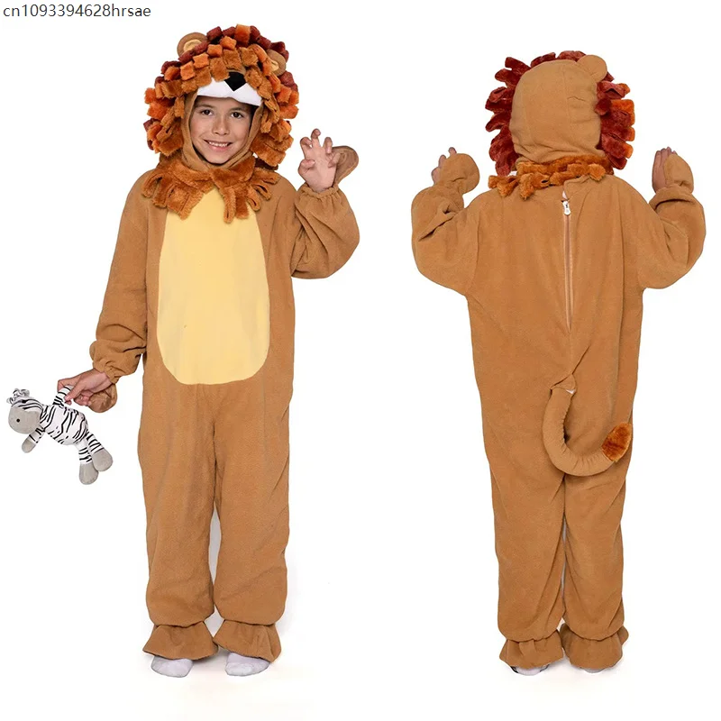 

Baby Infant Animal Romper With Hood Halloween Cosplay Kids Lion King Costume
