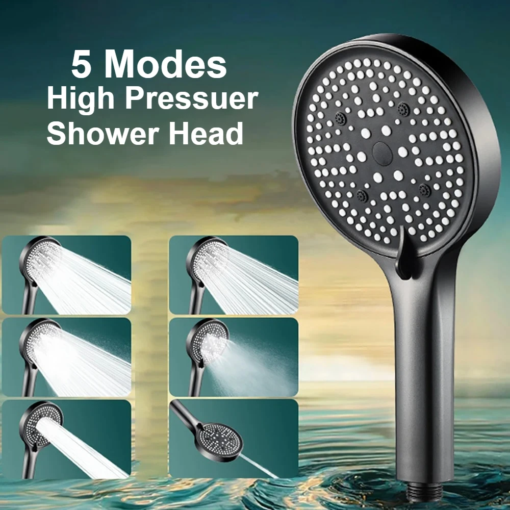 

Бытовая ручная насадка для душа, экономия воды, спрей для душа высокого давления, 6 режимов, насадка для душа с дождевой насадкой, аксессуары для ванной комнаты