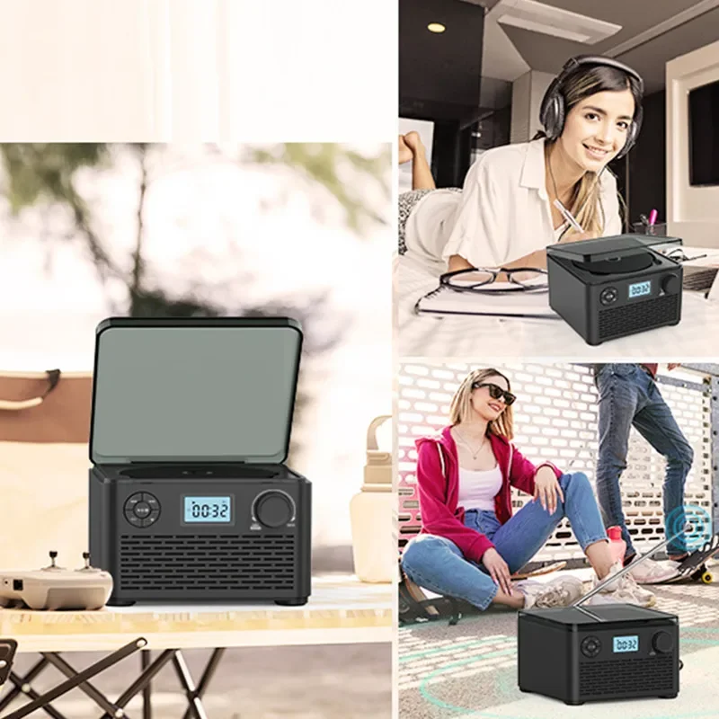 FM Radio Bluetooth Speaker Hi-Fi Stereo CD Player Retro Home Gift English Home Theater Wireless Portable Music Disc AlbumTWS