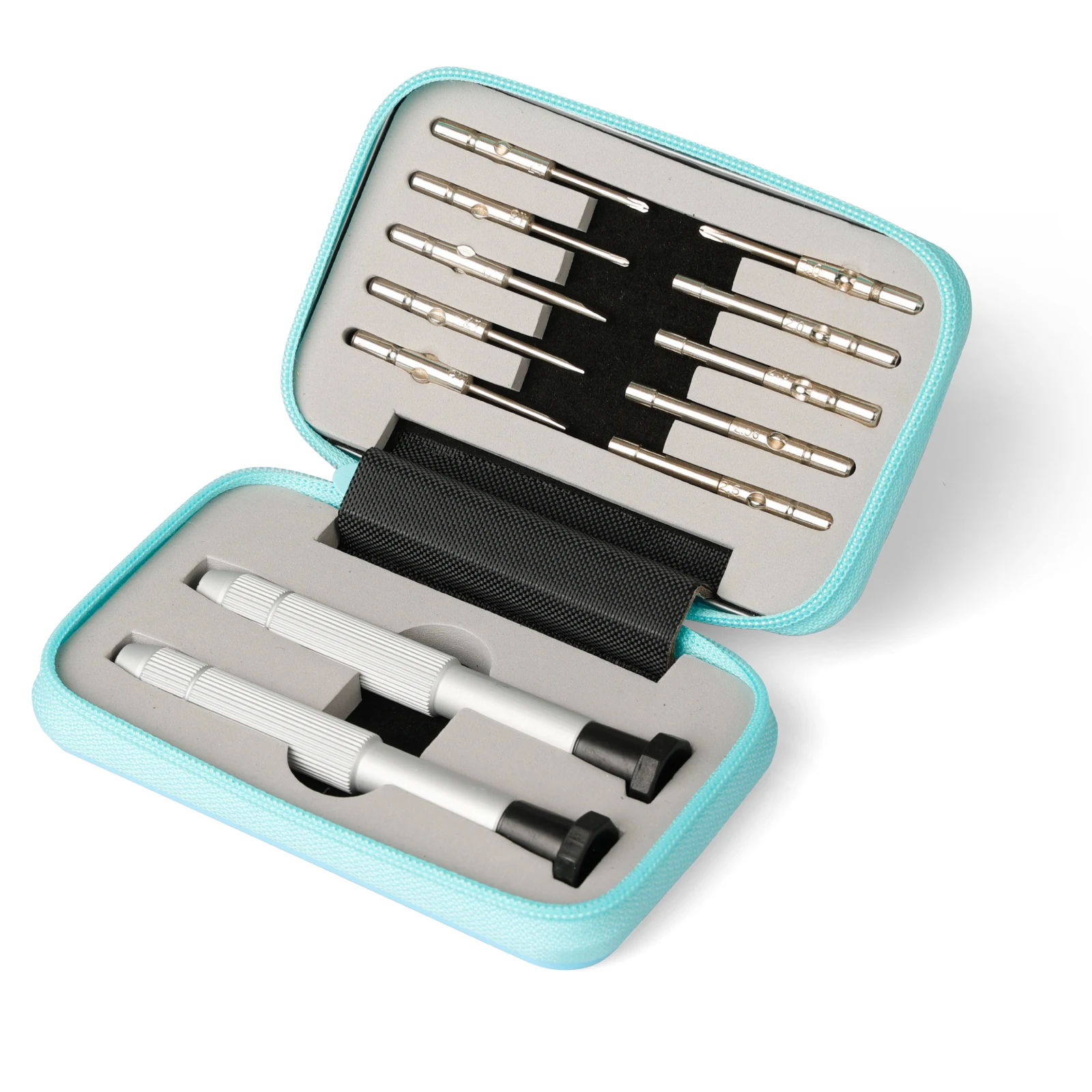 Multifunctional 12 in 1 Screwdriver Set Blue Aluminum Box Phillips Flat Hex Torx Socket Bits Eyeglasses Repair Hand Tool Kit