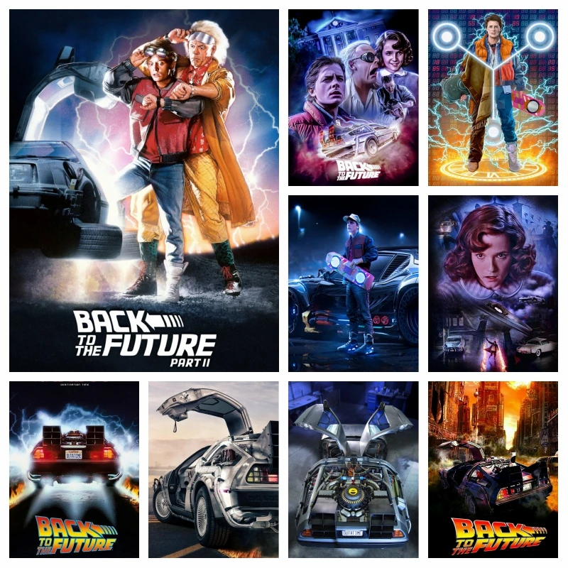 

Classic Movie Back To The Future Diamond Painting Art Fantasy Car Machine Mosaic Cross Stitch Kits Handwork Home Decor