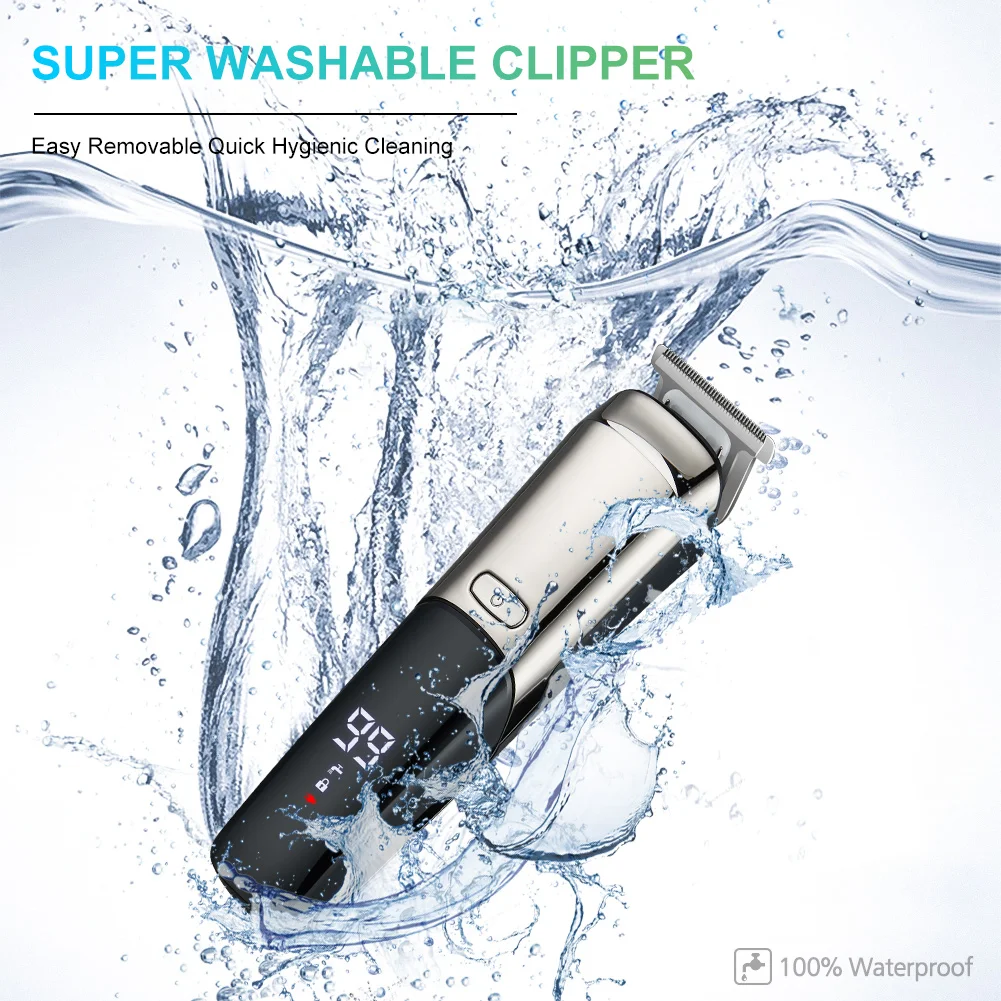 6-in-1 Hair Beard Trimmer Facial & Body Groomer Hair Clipper Electric Shaver Nose Wet / Dry Trimmer Mustache for Men