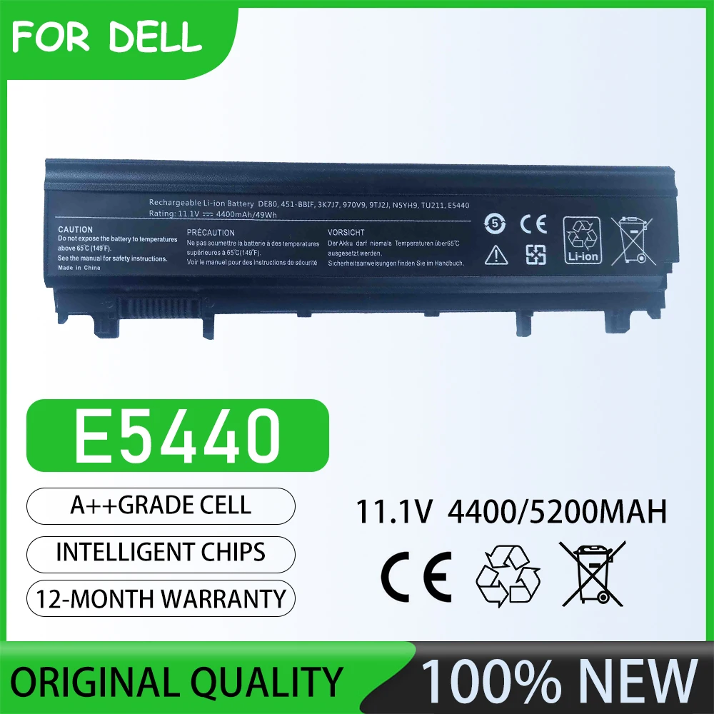 Batería para portátil E5440 de 11,1 V y 5200 mAh para DELL Latitude serie 14, DELL Latitude 14 serie 5000, DELL Latitude 14 5000-E5440
