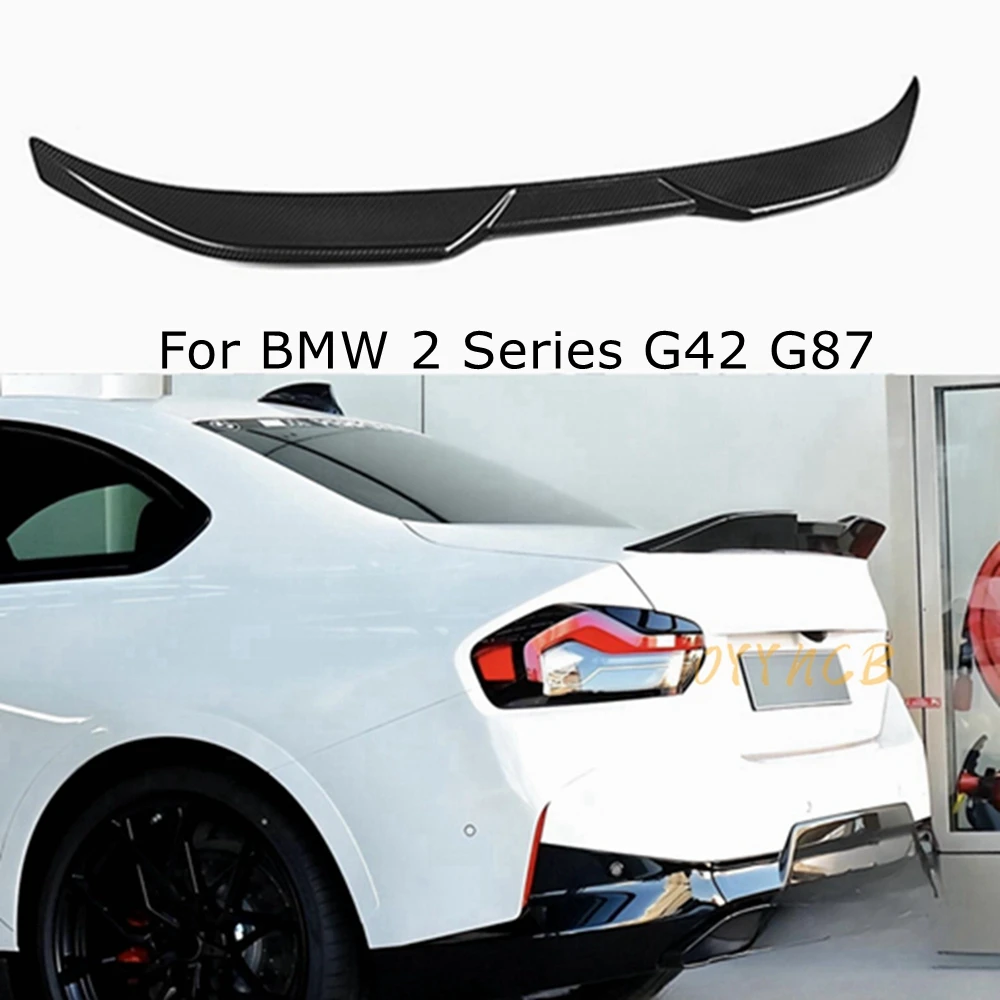 

High Quality Carbon Fiber Car Rear Trunk Spoiler Wing Body Kits For BMW 2 Series G42 G87 M235i M240i Coupe 2022 + FRP