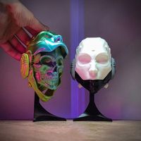 Custom Machined 3D Printing Mask Model Flip Colorful Skull Mask Model Pla Skull Decoration Knight Mask Toy Craft Ornament
