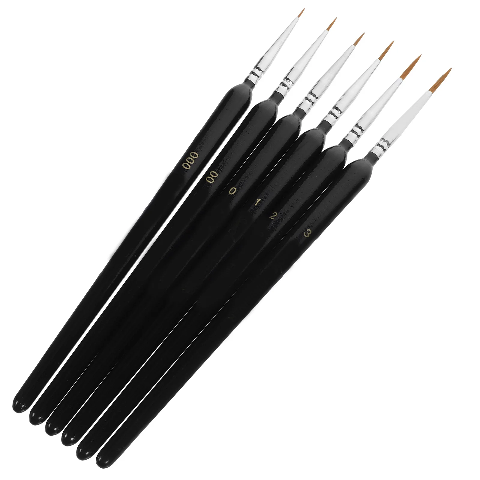 

6Pcs Traditional Chinese Calligraphy Brush Fine Tip Soft Flexible Bristle Long Handle Painting Brush for Beginners