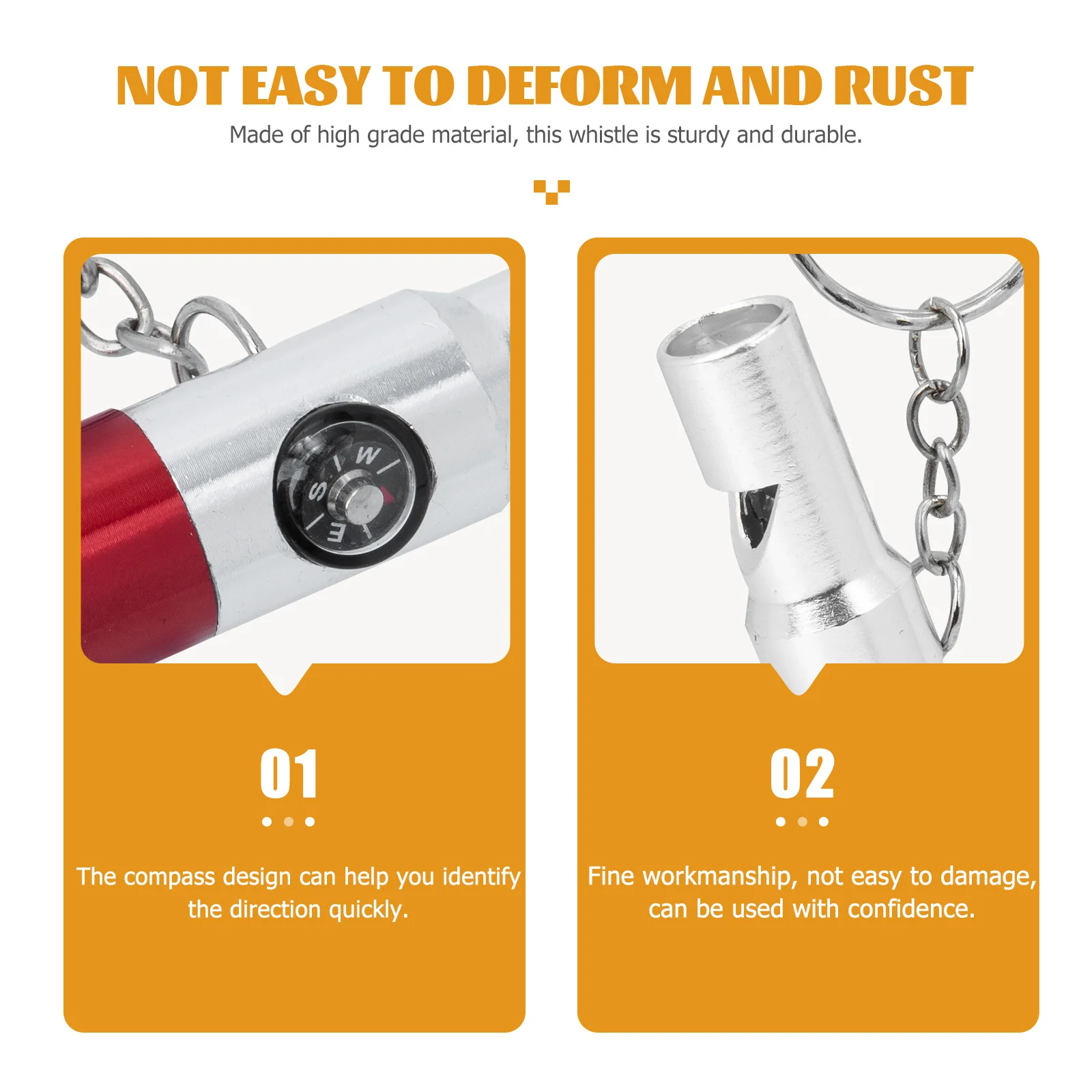 

2pcs Whistle Flashlight Keychain Outdoor Survival Tools Emergency Gadgets Lightweight Durable Multi Functional Easy
