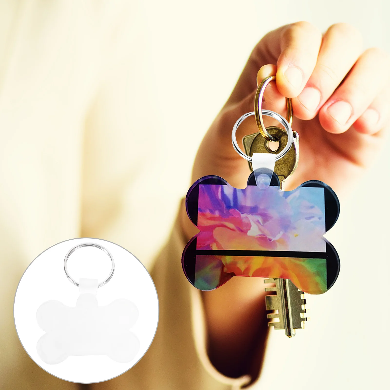 

6pcs Heat Key Ring Sublimation Blanks DIY Sublimation Blanks Blank Keychain Blank Keychain Pendants for Gifts