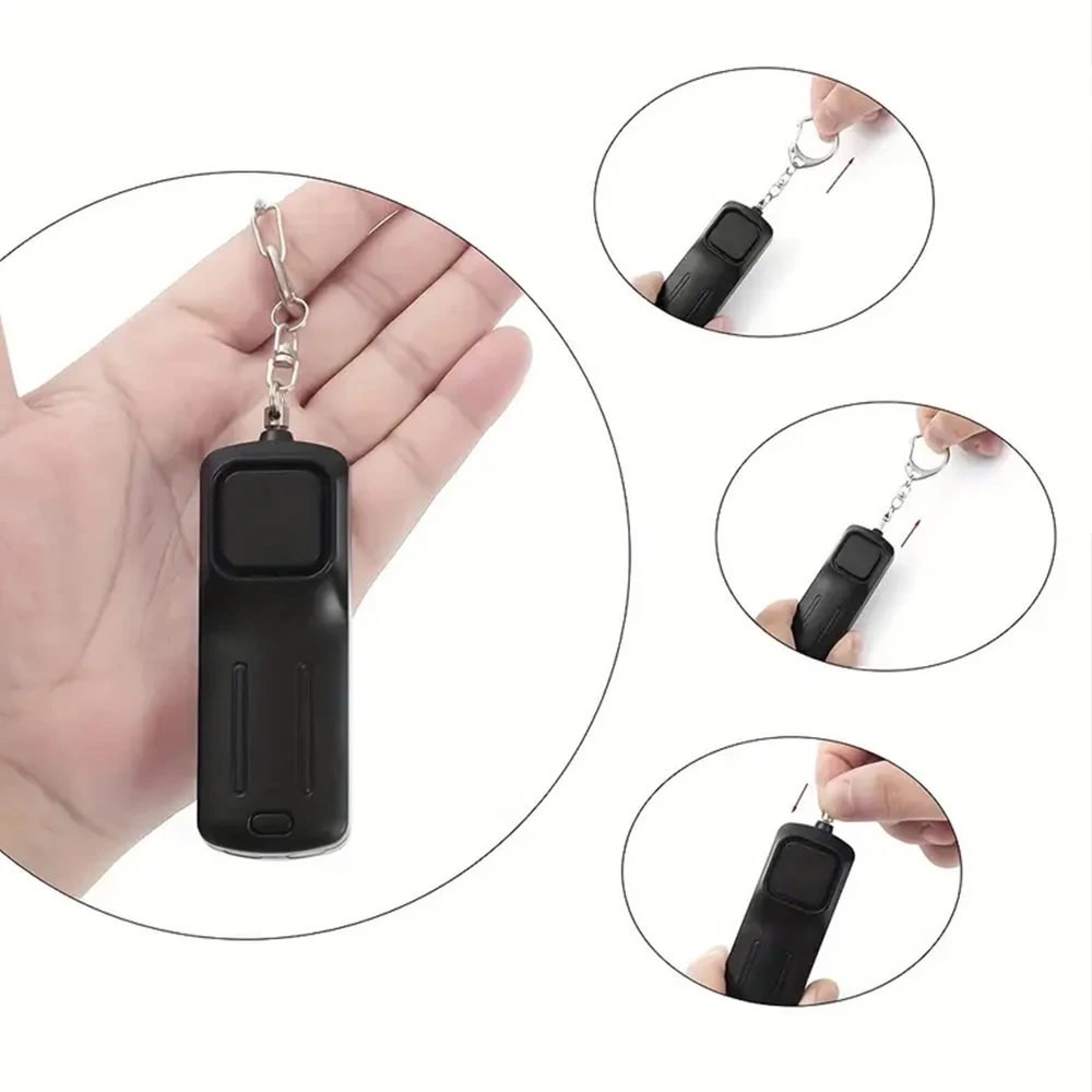 إنذار الدفاع عن النفس 130dB سلسلة مفاتيح إنذار شخصية USB قابلة للشحن لأجهزة الإنذار الشخصية للنساء إنذار السفر للنساء الفتيات طفل #5