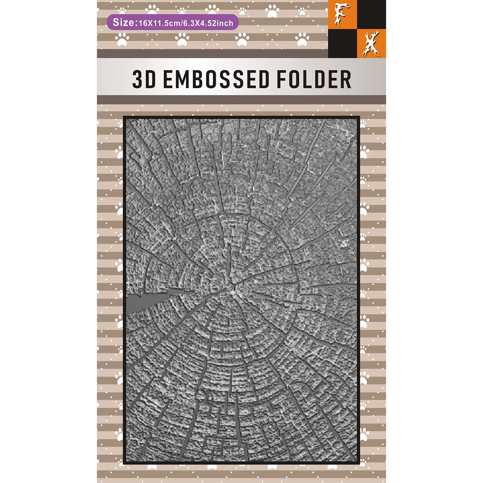 Unique Texture: Aesthetic Design of Tree Rings 3D Embossed Folder, Used for Business Card Printing and Scrapbook - Durable Plast