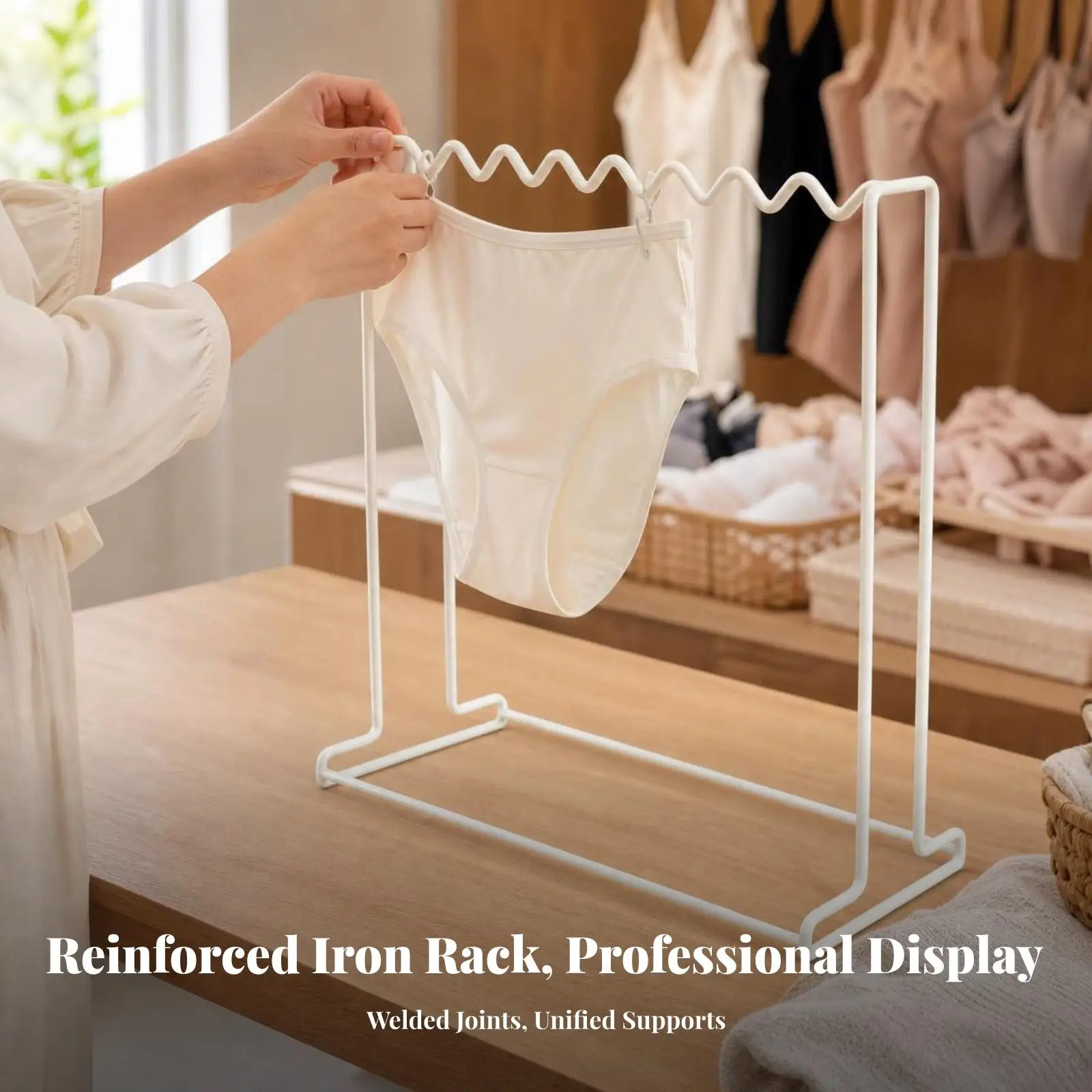 Lingerie Display Rack Freestanding Underwear Display Stand Compact for Showrooms
