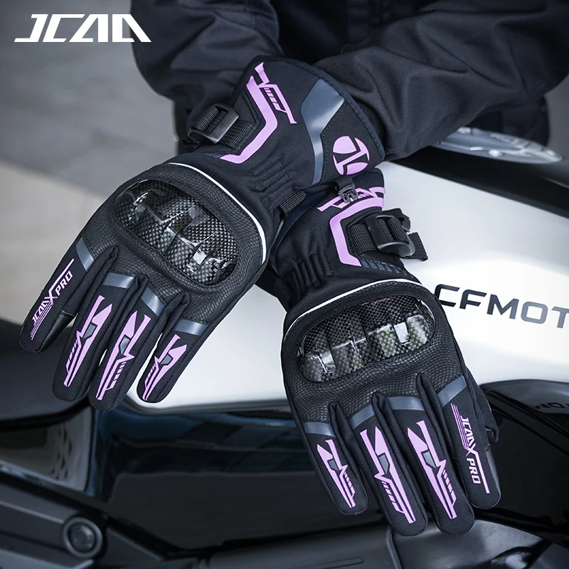 

Newest Winter Warm Waterproof Anti-fall Long Moto Riding Gloves Carbon Fiber Men Women Windproof Anti-Slip Motorcycle Gloves