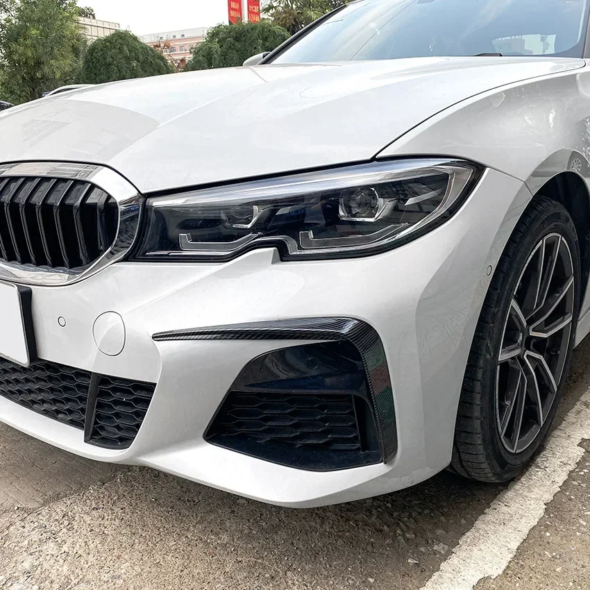 Dla BMW G20 G21 318i 320i 325i 330d 330e M sportowe 2019-2022 przednie Canards spojler zderzaka ramka światła przeciwmgielnego Body Kit czarny