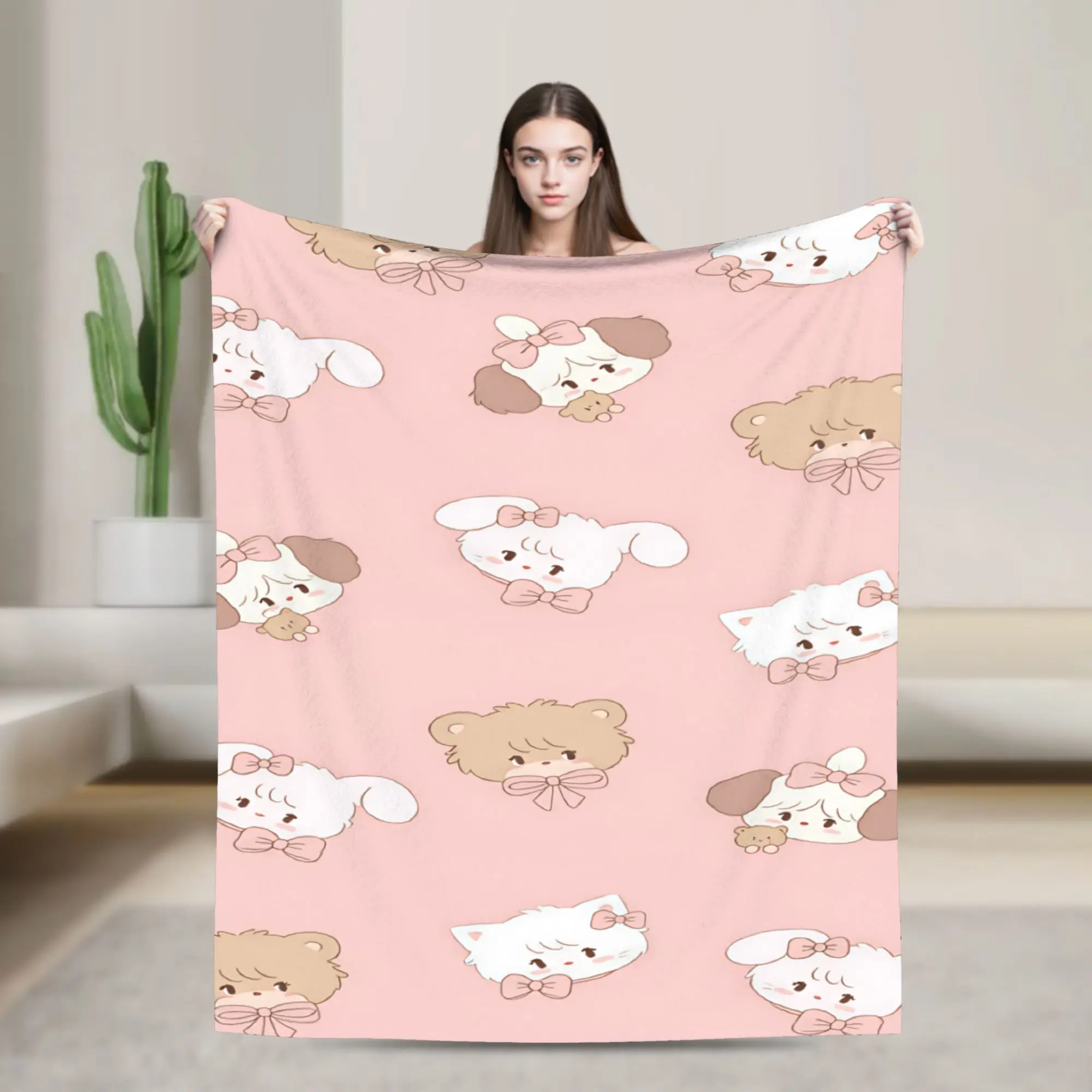 Mikkos Mousses Soft Warm Blankets  Decorative Plush Throw Blanket Comfortable Couch Chair Flannel Bedspread Sofa Bed Cover