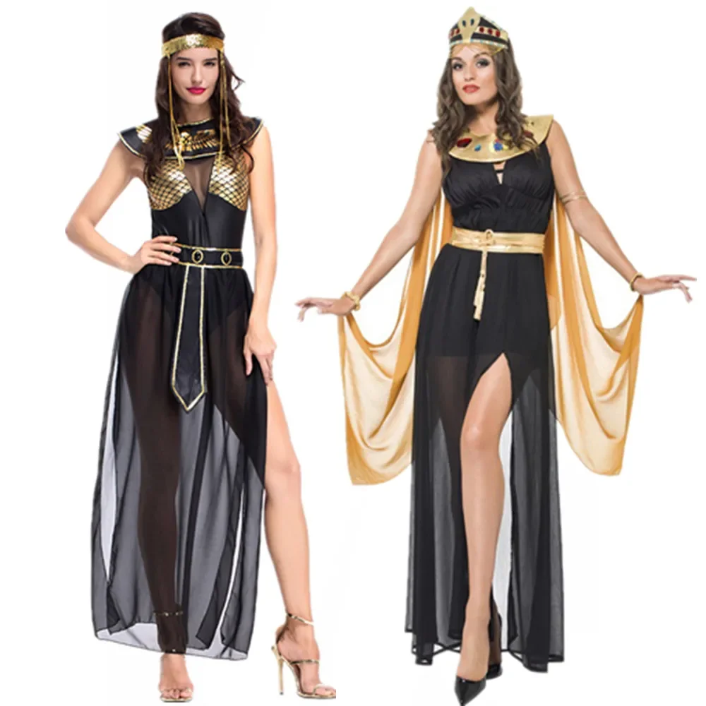 Sexy Lady Ancient Egyptian Pharaoh Cleopatra Costume Egypt Queen Cosplay for Adult Purim Halloween Party Fantasia Dress Up