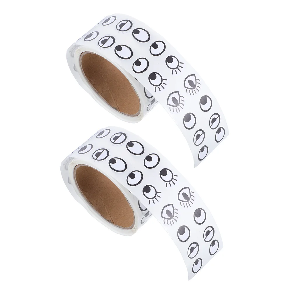 

2pcs 2 Rolls Self Adhesive Cartoon Eyes Stickers For Kids Diy Crafts Favors Wiggle Eye Decals Sticky Googly Eyes