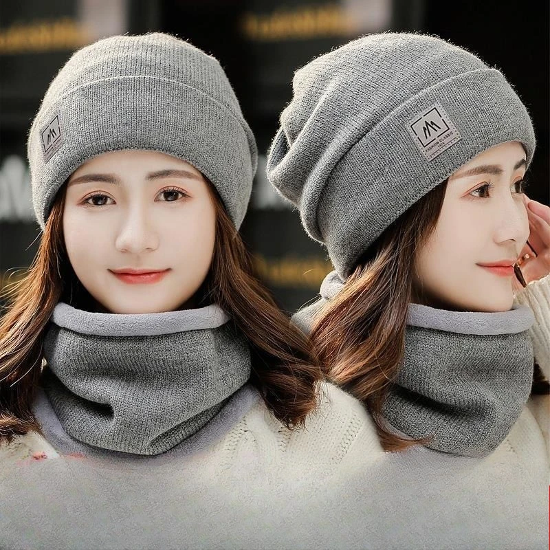 قبعة شتوية من الصوف المحبوك مع بطانة رقيقة، غطاء رأس سميك مقاوم للرياح في الهواء الطلق للحماية من البرد وغطاء للأذن