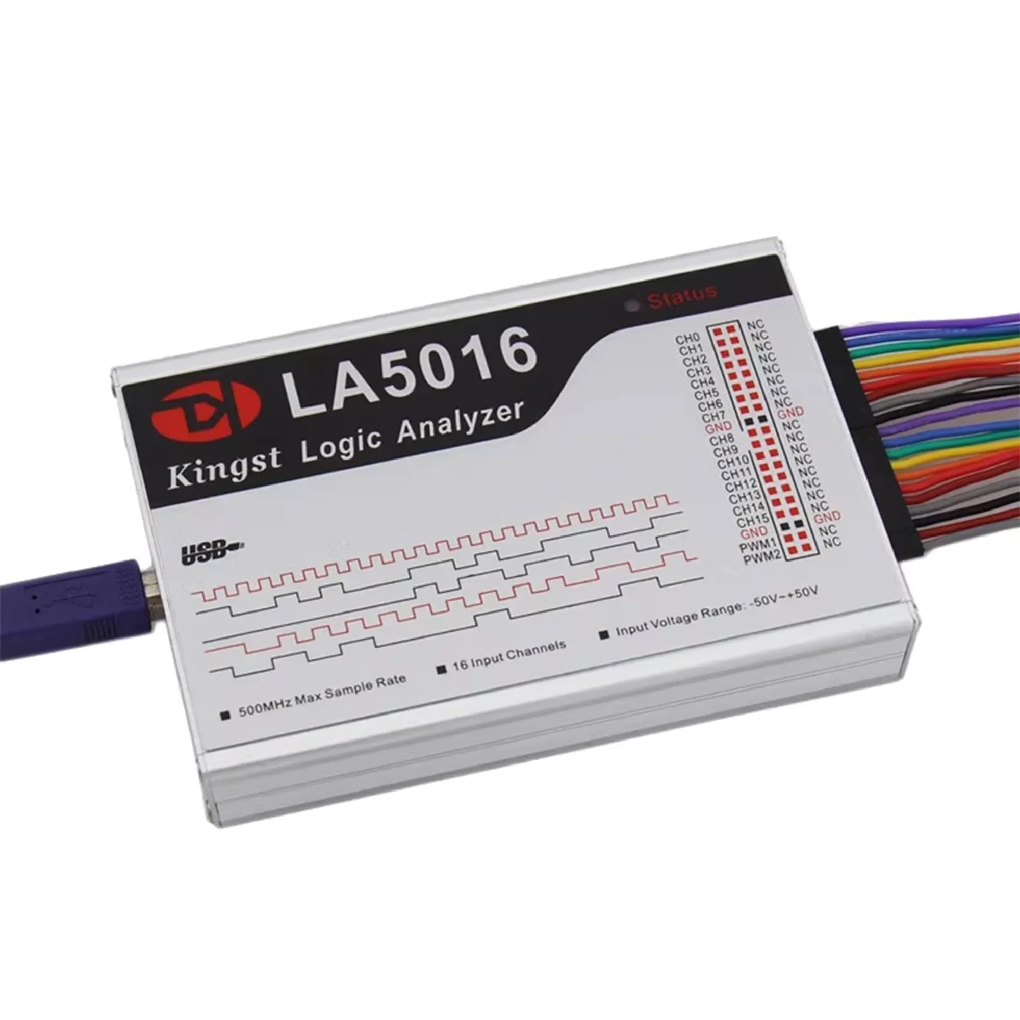 Kingst LA5016 USB Logic Analyzer 500M max sample rate,16Channels,10B Samples, MCU,ARM,FPGA debug tool