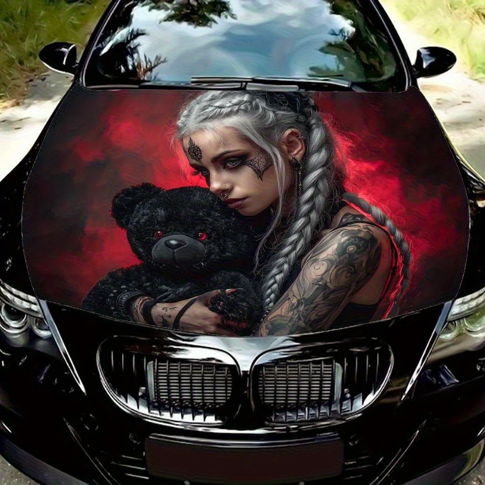 

Киберпанк Девушка DIY наклейки на капот автомобиля, высококачественная износостойкая и устойчивая к царапинам автомобильная пленка, аксессуары для автозапчастей, подарки F