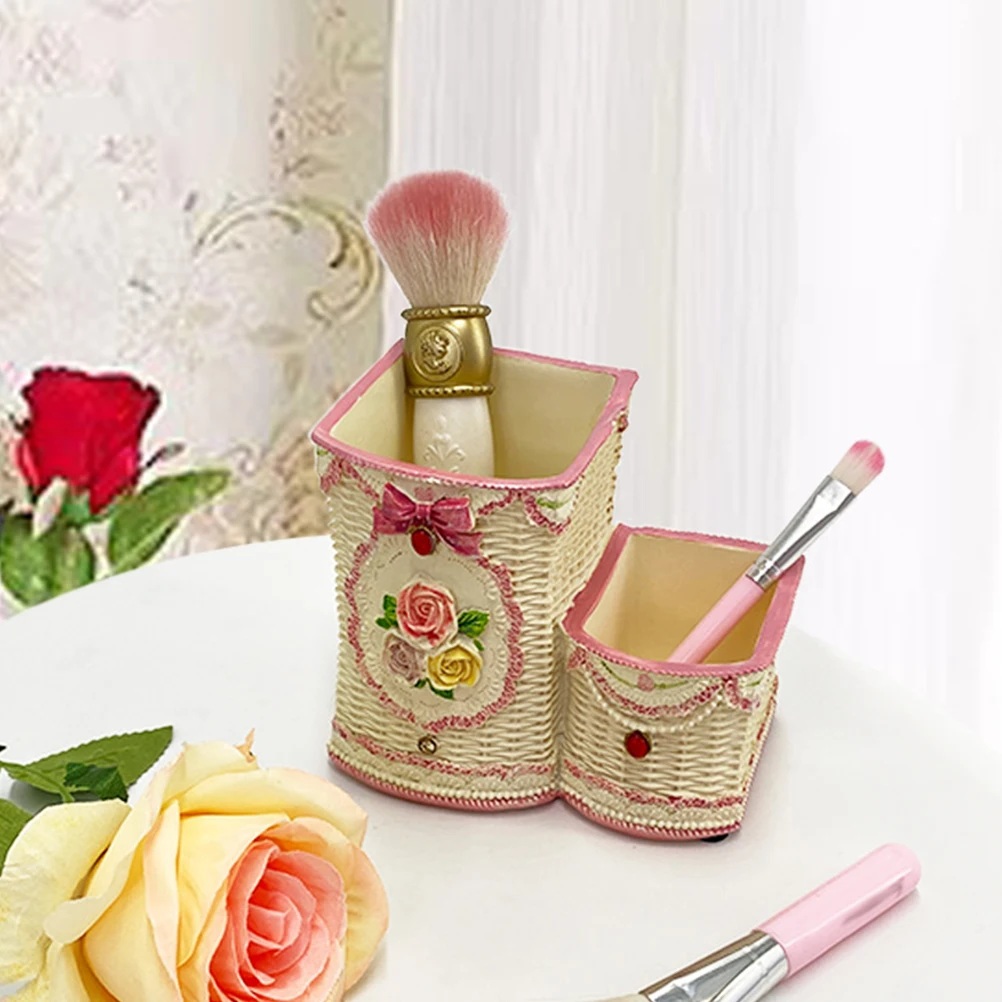 

Ретро держатель для роз, двойной рот, полимерный стол, органайзер, ручка, кисть, контейнер для хранения, коробка для кистей