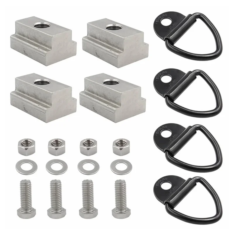 4x For Frontier Titan Tie Down Cleat Utili Track Cargo Hold Down Hook D Ring
