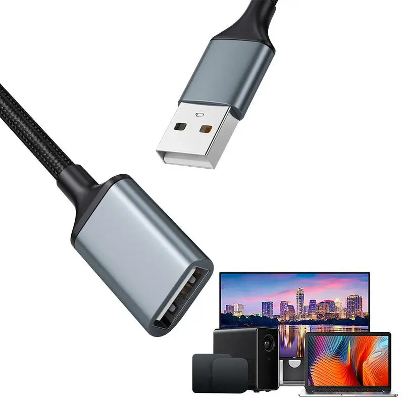 USB Braided Extension Cable 1M 2M 3 Meters Male To Female Computer USB 3.0 Flash Drive Mouse Keyboard Data Connection Cable