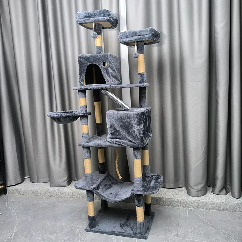 Hot Selling Cat Tower Climbing Frame Large Scratcher Sisal Scratching Cat Board  Encourages Jumping And Climbing Cat Tree House