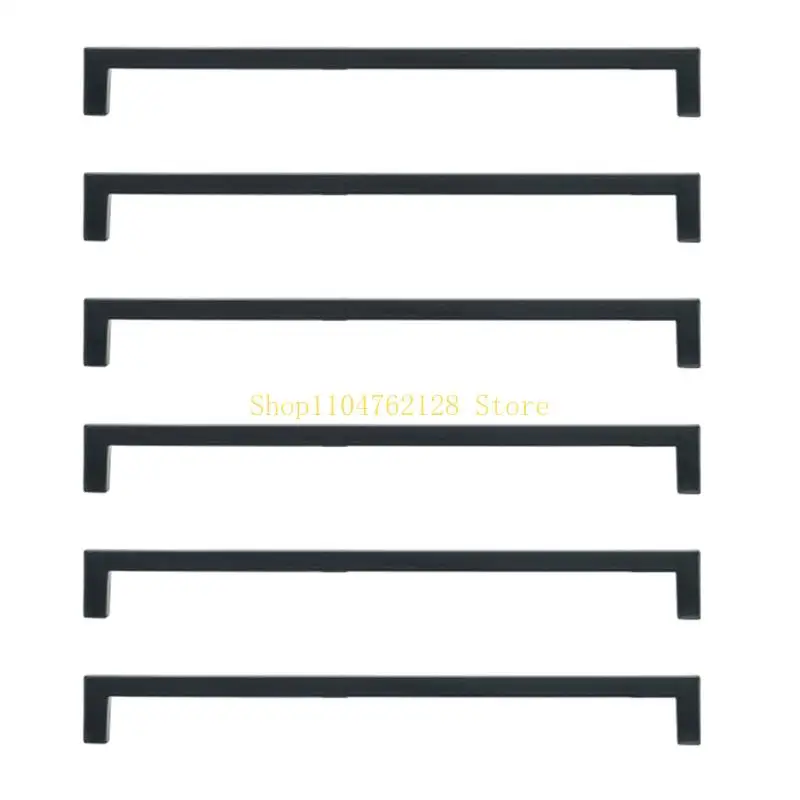 Upgrade Black Pull Handle with Square End Bar Styling Set of 6 for Cupboards best sale