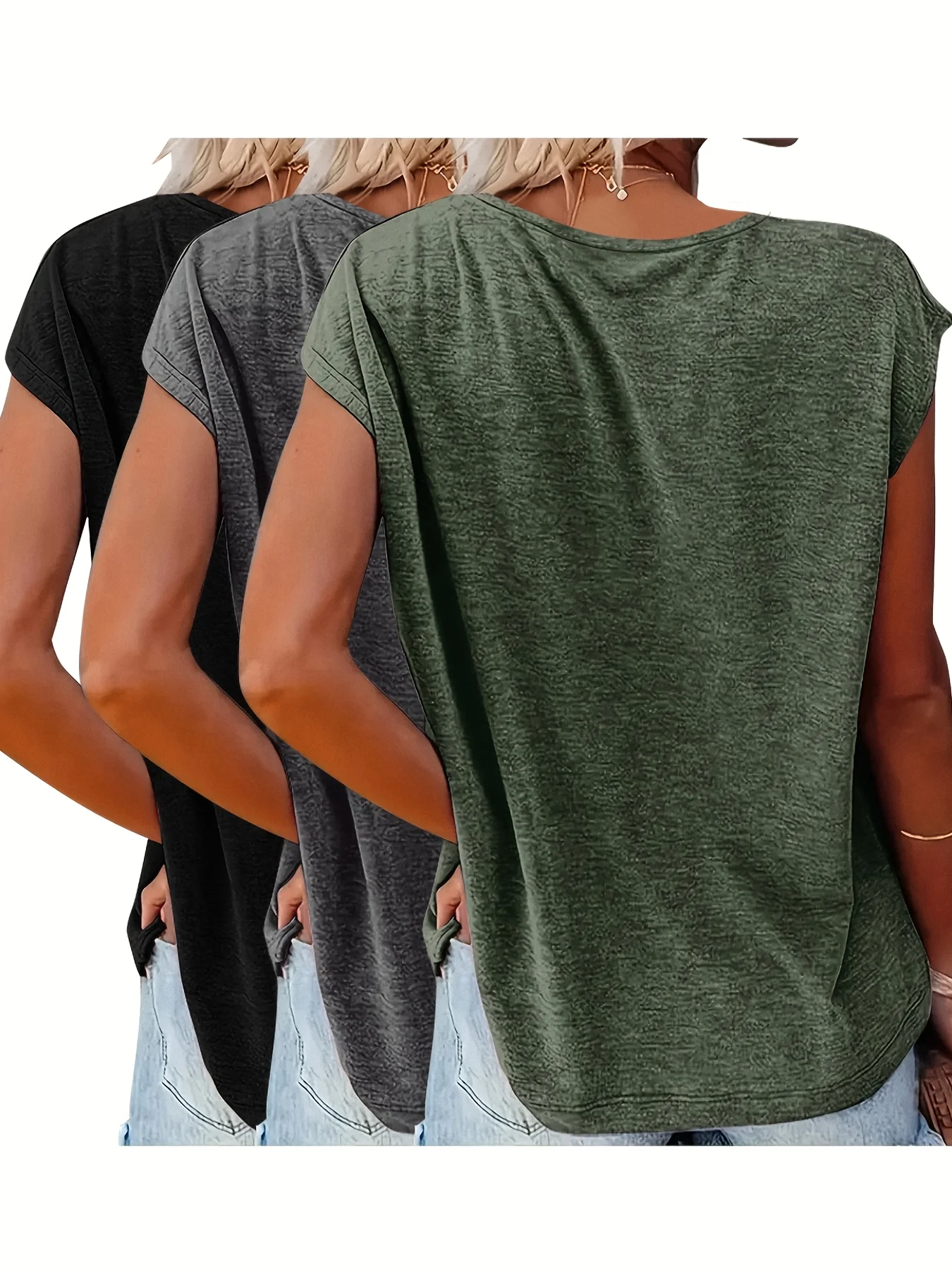 3-Pack of Solid Color V-Neck C - đánh giá và giá Summer Clothing Drop