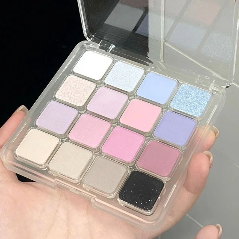 アイシャドウトレイメイクアップ持続簡単な色高色バレンタインデーヌードアースピンク 2-in-1 マットパール韓国スタイル 16 色