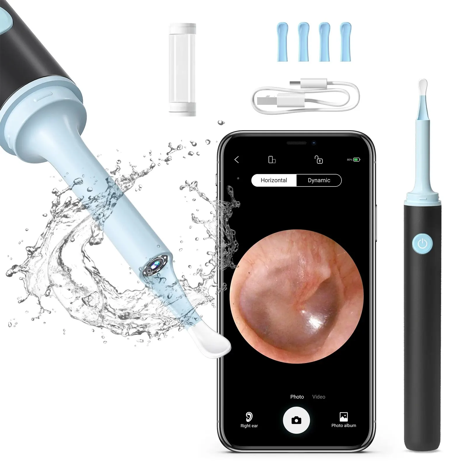 KERUI Smart Wireless Visual Ear Cleaner Spoon Safe Endoscope Earpick 5MP Mini Camera Wax Remover Otoscope Ear Tools Health Care