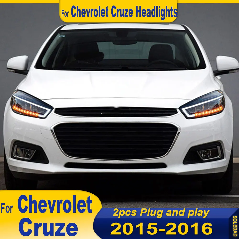 

Автомобильные фары для Chevrolet Cruze, 2015 2016 2017, фары Cruze, DRL Hid, биксеноновые автоаксессуары, фара