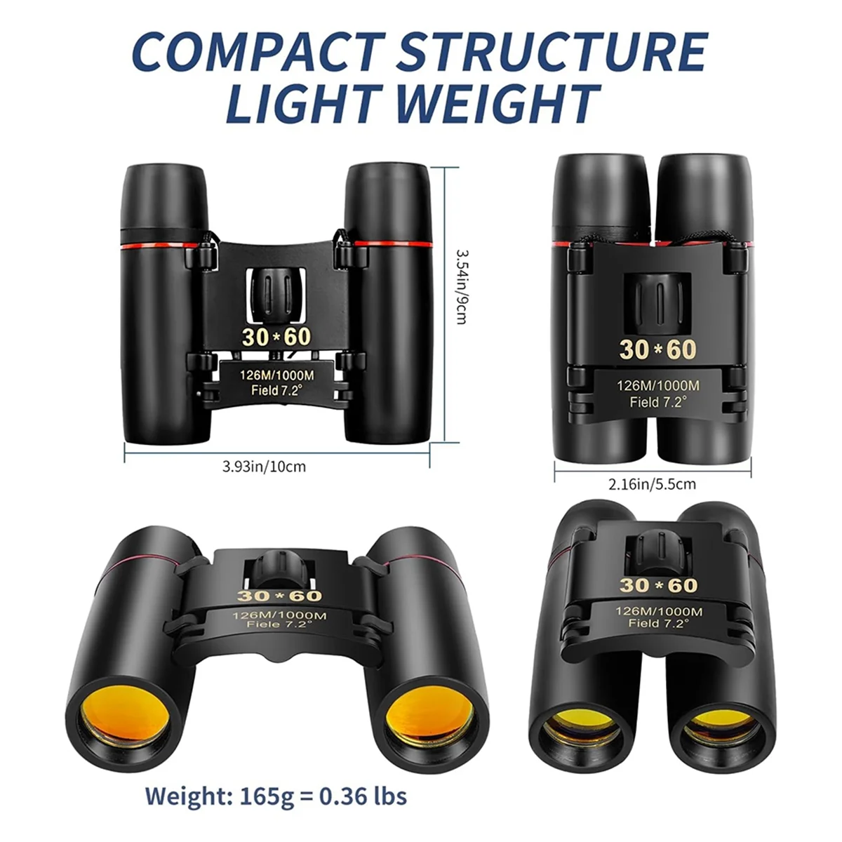 Бинокль SMIEA Red Film 30x60, мини-портативный уличный бинокль высокой четкости, подходит для наблюдения за птицами и путешествий