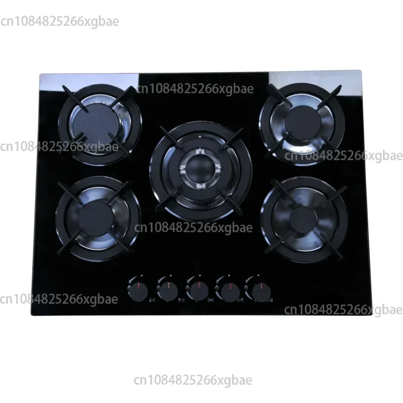 5 Burner Hob Cooker Gas Stove Stainless Steel Built-in Fireproof Embedded Gas Stove Hotel Family