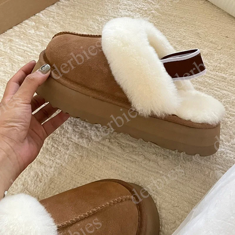 

Casual Winter Warm Fur Women's Slippers Non-Slip Flat With Snow Shoes Women 2024 Outside Sandals Female Outwear New Fashion