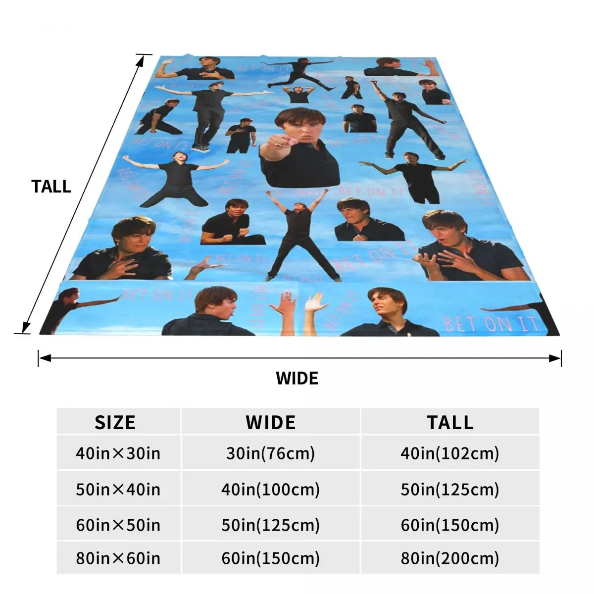 Zac Efron Troy Bolton Bet On It High School Musical Blankets Throw Blanket Portable for Couch Bedding Throws Bedspread Quilt