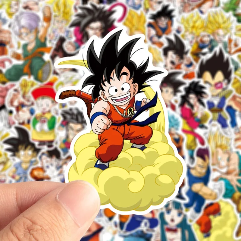 

50Pcs Anime Cartoon Dragon Balls Wukong Sun Wufan Stickers Anime Phone Cases Luggage Handbooks Children's Waterproof Stickers